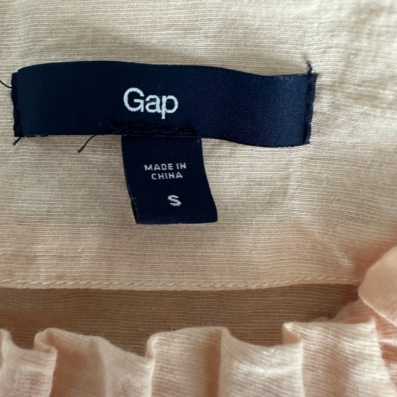 Gap soft peach short sleeve peasant-neckline blouse size Small - Picture 10 of 10